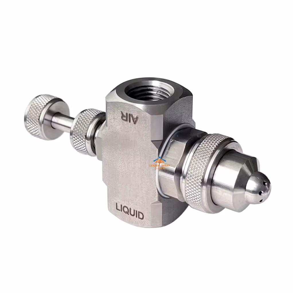 wide angle air atomizer nozzle stainless steel 6 holes round cone full cone spray compressed atomizing jet